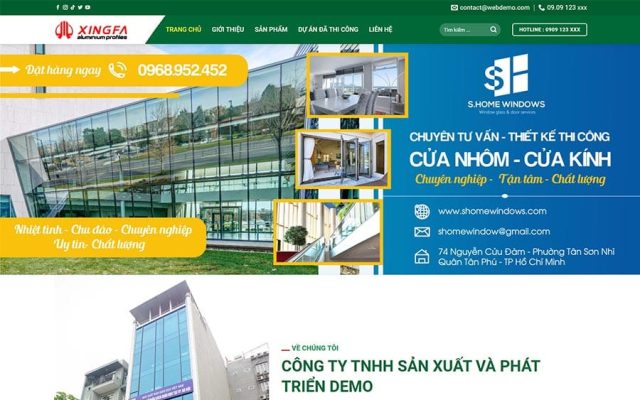 Mẫu web công ty nhôm kính 04