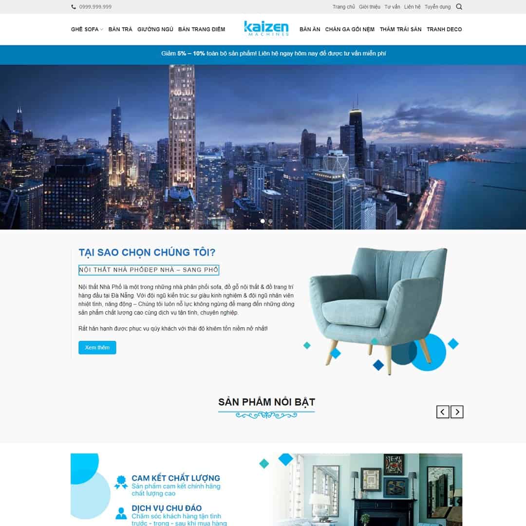 Mẫu web nội thất 11 – màn hình 1