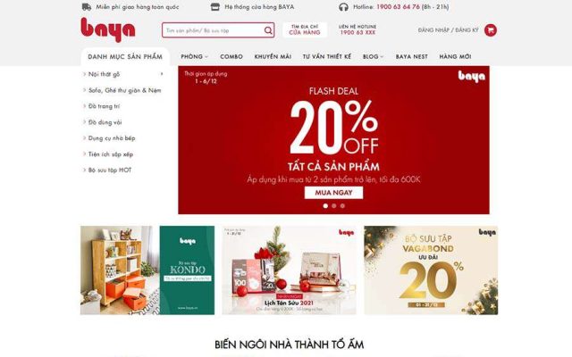 Mẫu web nội thất 24 – shop online