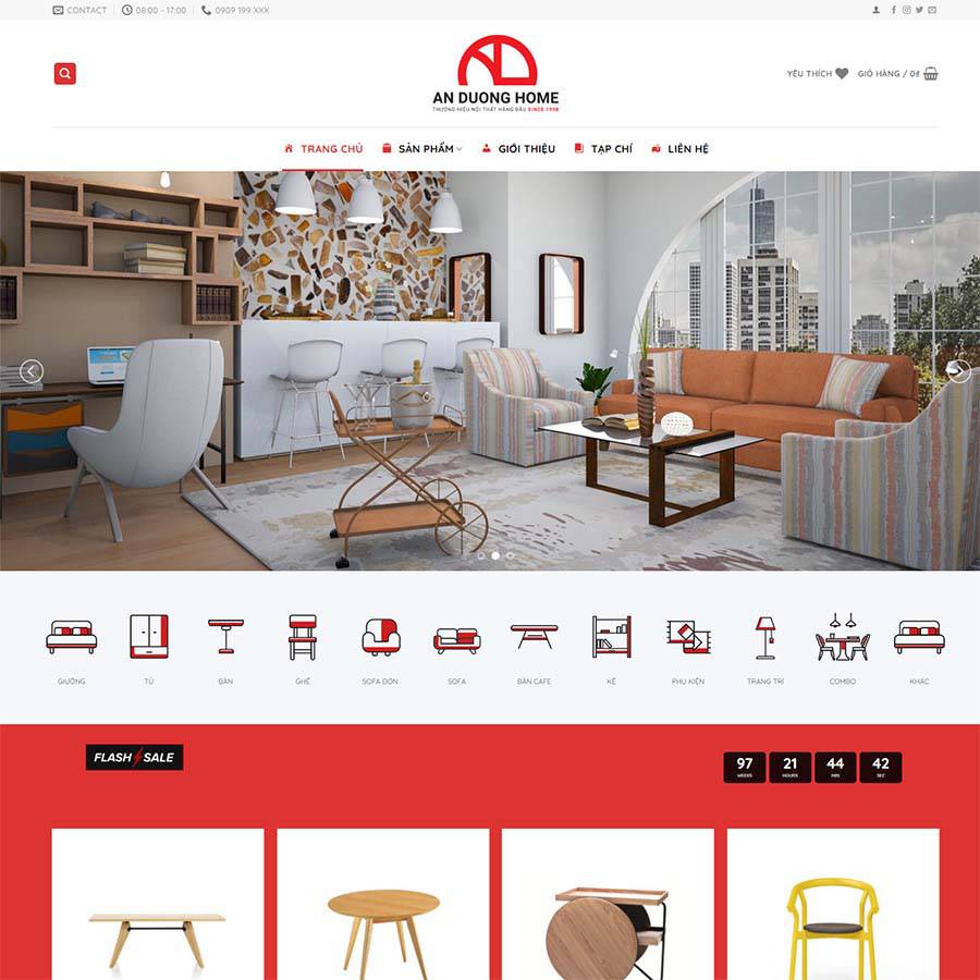 Theme WordPress Nội Thất 10 – màn hình 1