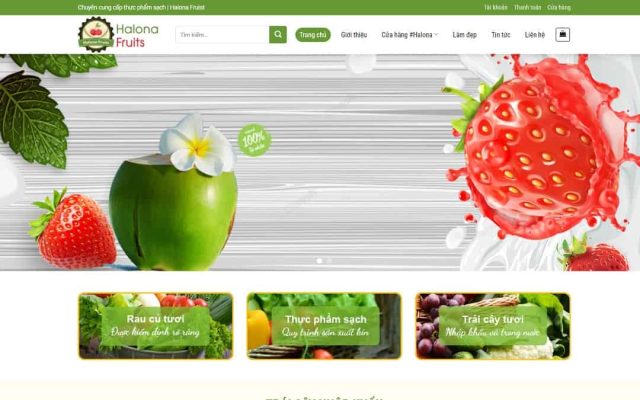 Mẫu web trái cây hoa quả nông sản – shop online