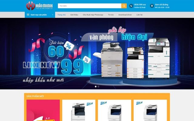 Mẫu web bán và cho thuê máy photocopy 02