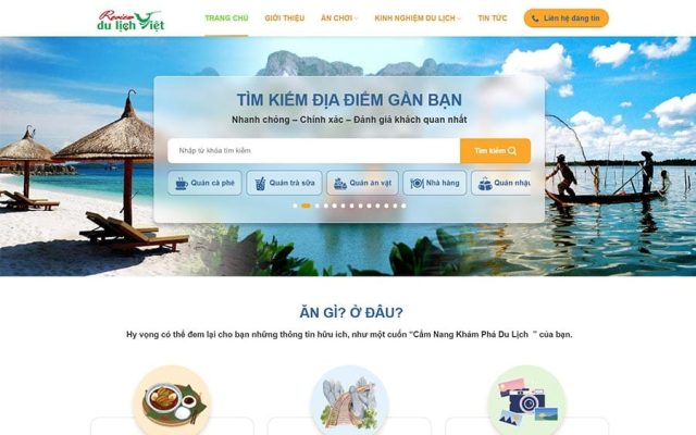 Mẫu web review địa điểm du lịch ăn uống 01