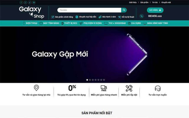 Mẫu web cửa hàng điện thoại di động – shop online