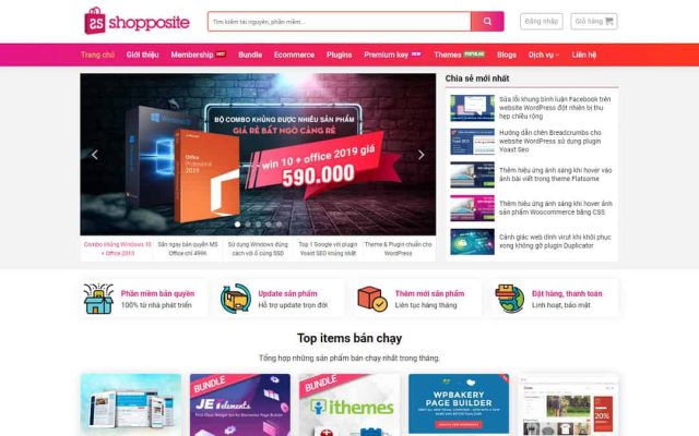 Mẫu web shop bán tài nguyên sản phẩm số mã nguồn – mmo – shop online