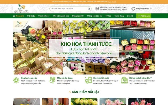 Mẫu web cửa hàng bán hoa 05