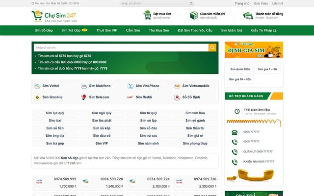 Mẫu web viễn thông, sim 05