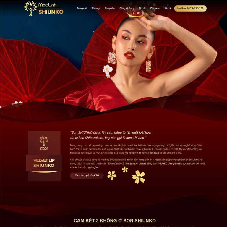 Mẫu web bán son môi – mỹ phẩm – shop online