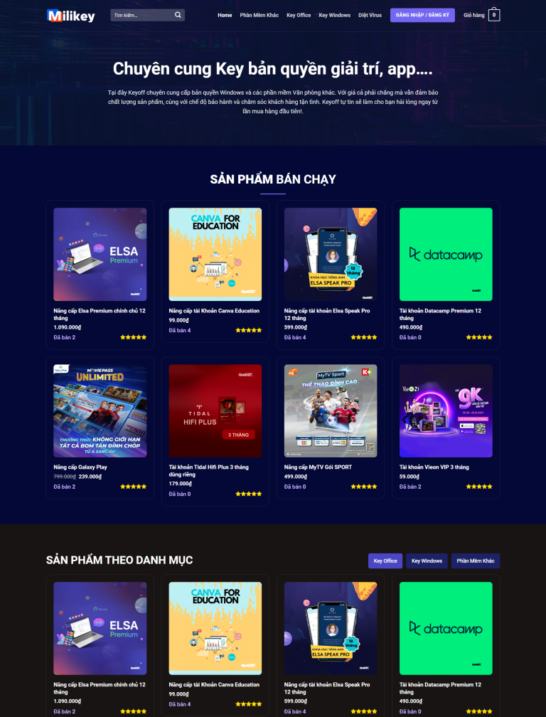 Mẫu web bán tài nguyên sản phẩm số mmo – shop online
