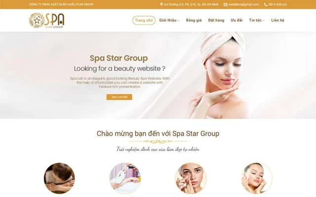 Mẫu web spa làm 11 – thẩm mỹ viện – salon – shop online