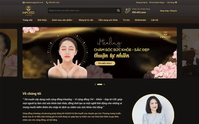 Mẫu web spa làm 12 – thẩm mỹ – chăm sóc da – shop online