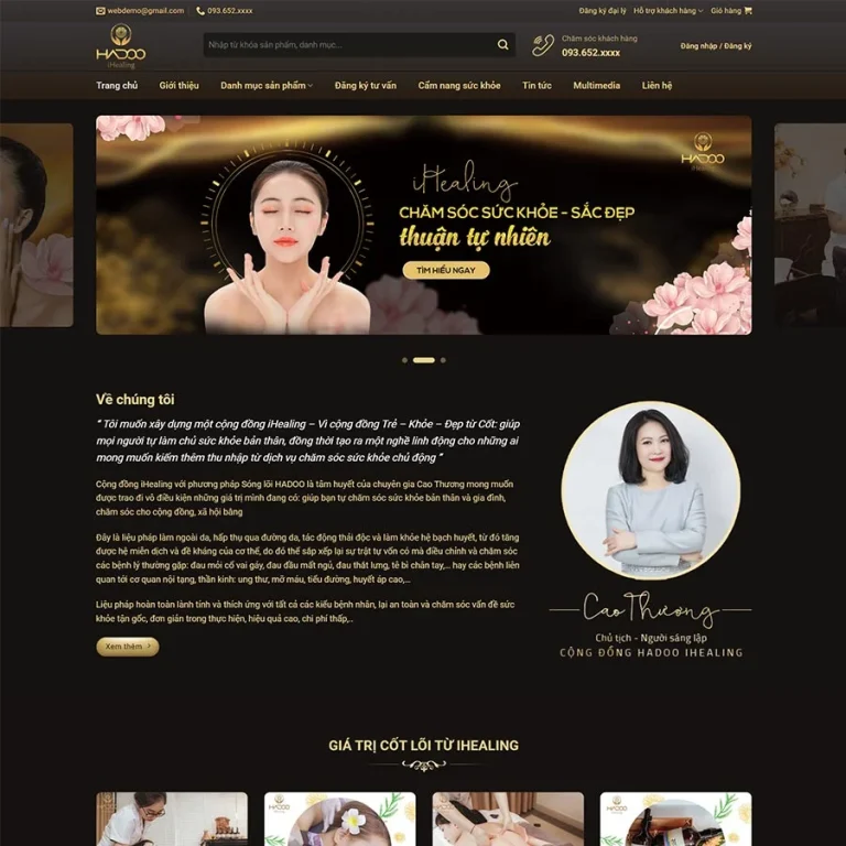Mẫu Website Spa Làm Đẹp 12 – Thẩm Mỹ – Chăm Sóc Da – Shop Online – Cài Đặt Sẵn