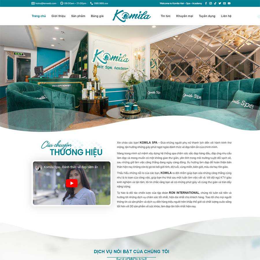 Mẫu Website Spa Làm Đẹp 07 – Shop Online – Cài Đặt Sẵn – màn hình 1