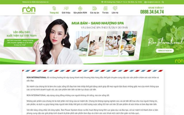 Mẫu web nhượng quyền spa