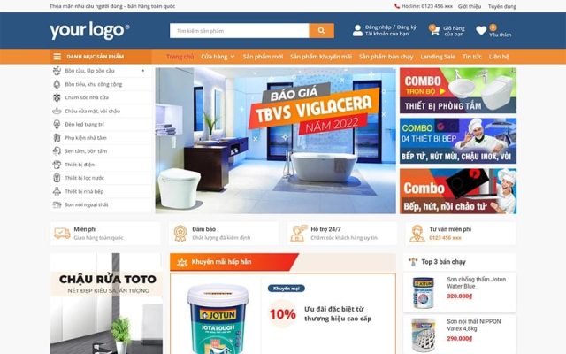 Mẫu web bán thiết bị vệ sinh 01
