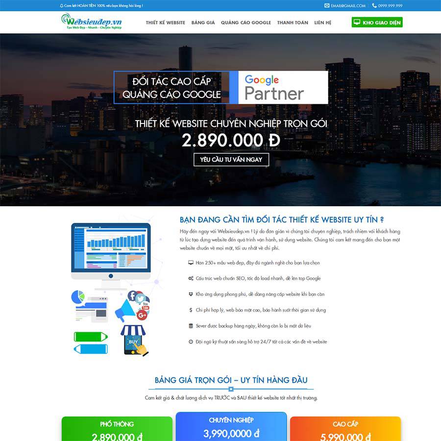 Mẫu web công ty thiết kế 02 – màn hình 1
