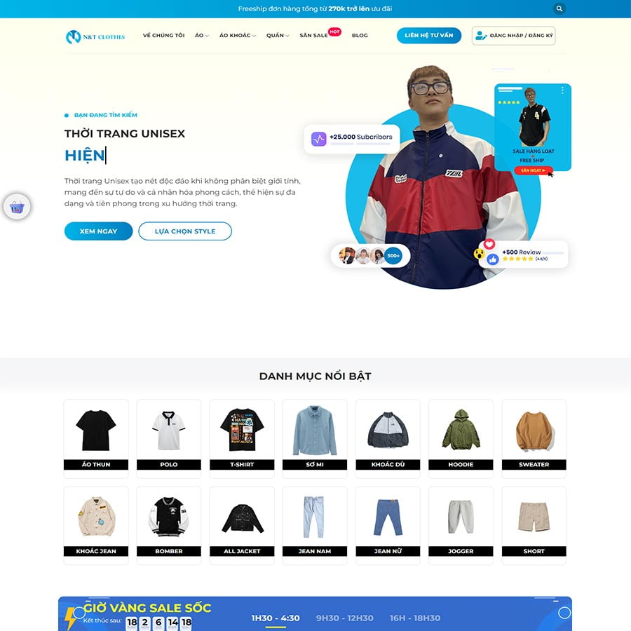 Theme WordPress Thời Trang 16 – màn hình 1