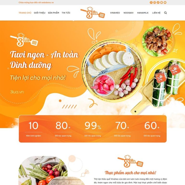 Mẫu web thực phẩm sạch 13