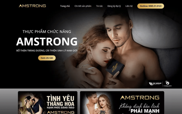 Mẫu web thực phẩm chức năng sinh lý nam – shop online