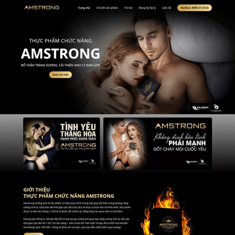 Mẫu web thực phẩm chức năng sinh lý nam – shop online