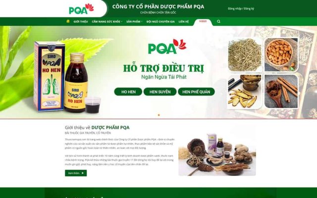 Mẫu web shop dược liệu, thuốc nam 01