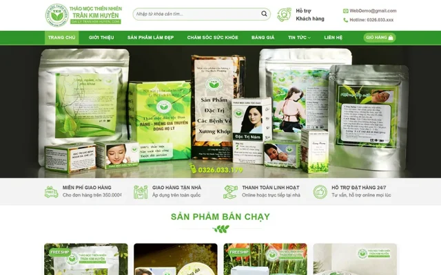 Mẫu web dược phẩm thuốc nam 02 – shop online