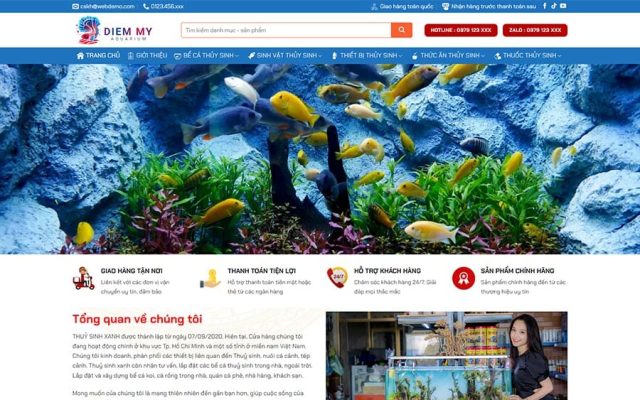 Mẫu web thủy sinh, cá cảnh 02
