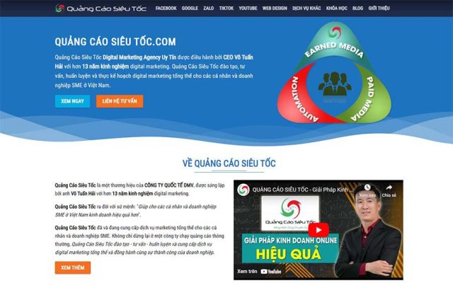 Mẫu web dịch vụ quảng cáo, marketing 01