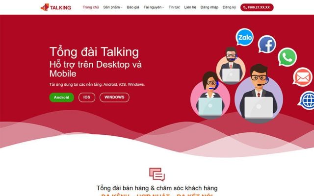 Mẫu web tổng đài call center – dịch vụ cskh