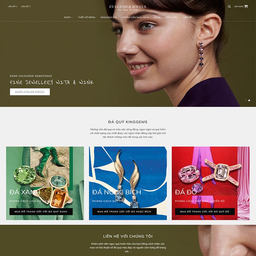 Theme WordPress Bán Trang Sức 02 – màn hình 1