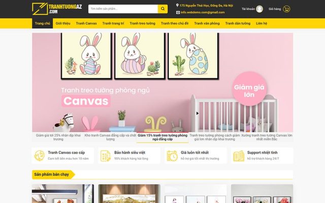 Mẫu web bán tranh tường, canvas 02