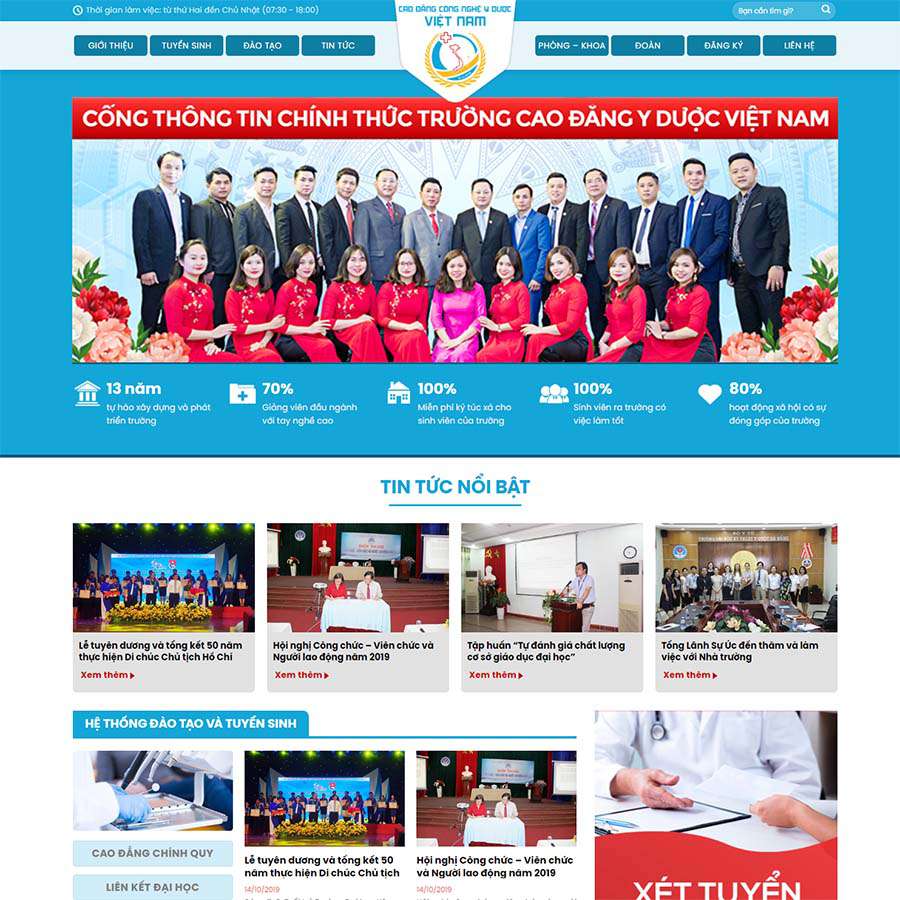 Mẫu web giới thiệu trường học – giáo dục – màn hình 1