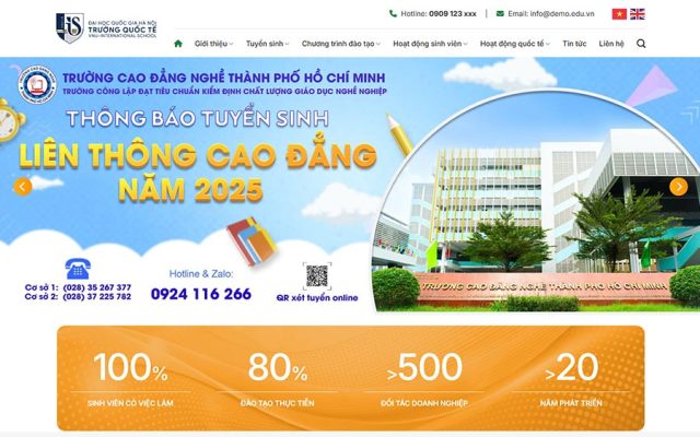 Mẫu web trường dạy nghề 01