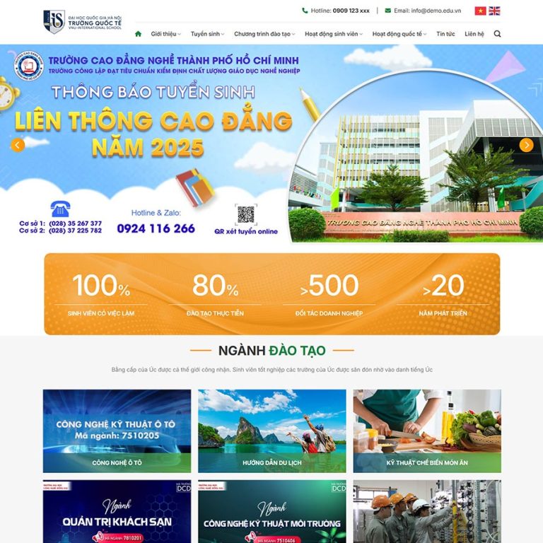 Mẫu web trường dạy nghề 01