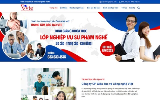 Mẫu web trường dạy nghề 02