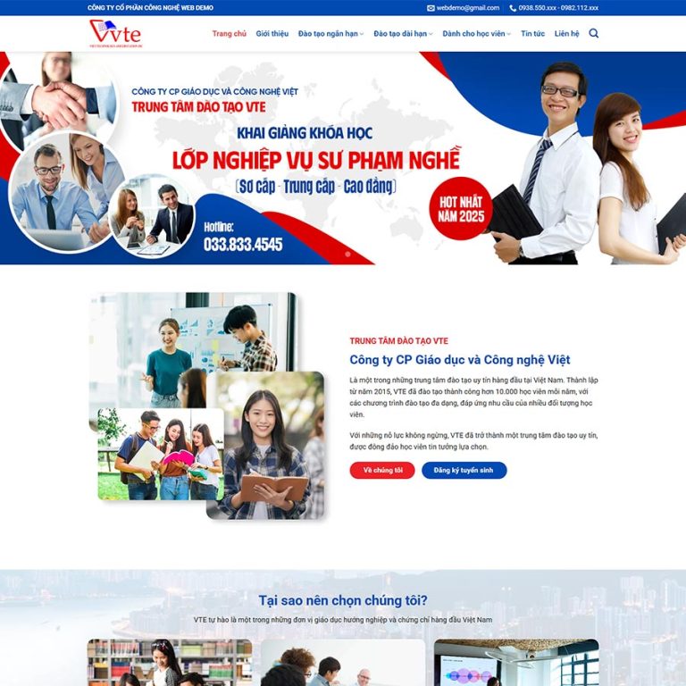Mẫu web trường dạy nghề 02