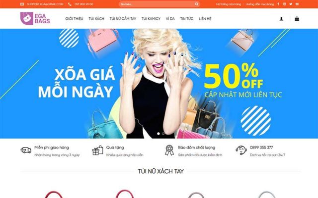 Mẫu web bán túi xách – shop online