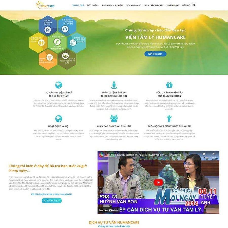 Mẫu web dịch vụ tư vấn tâm lý – màn hình 1