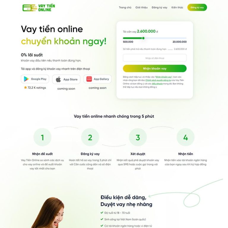 Mẫu web dịch vụ vay tiền 03