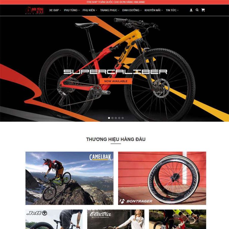 Mẫu web bán phụ kiện xe đạp – shop online