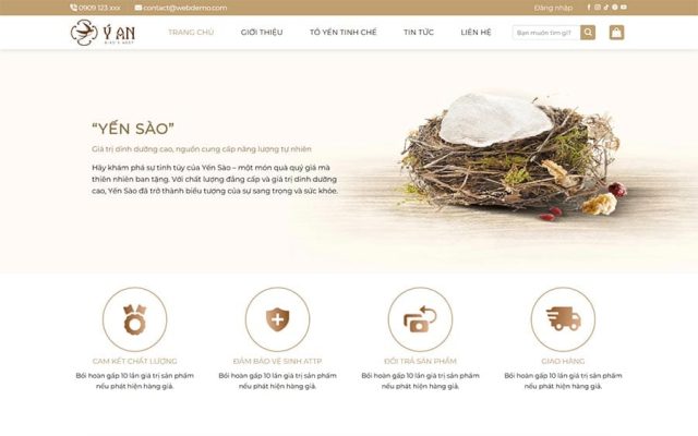 Mẫu web shop dinh dưỡng, yến sào 03