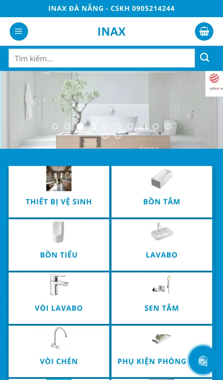 Website INAX Đà Nẵng – giao diện điện thoại