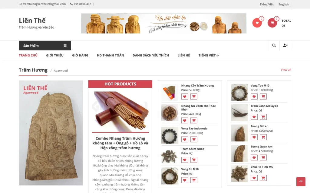 Website Liên Thế – giao diện máy tính