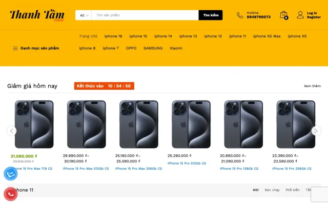 Website Thanh Tâm Mobile
