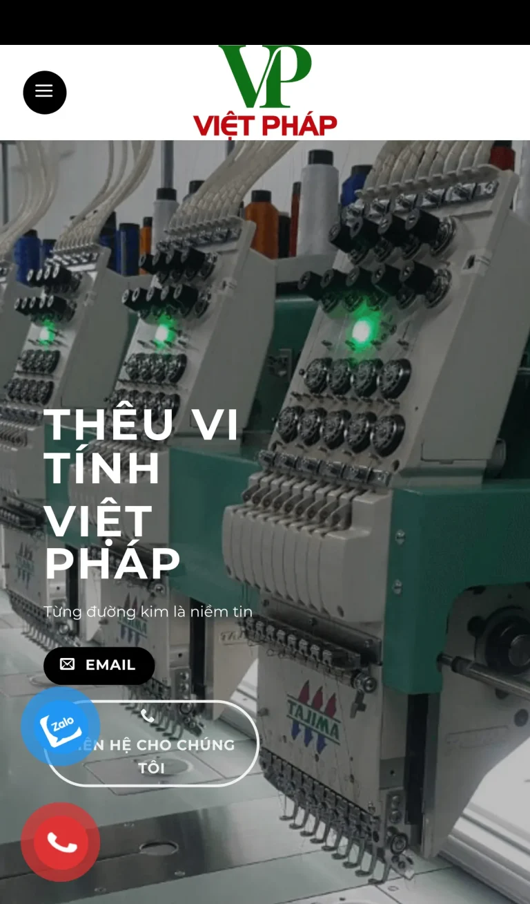 Website Thêu Vi Tính Việt Pháp – giao diện điện thoại