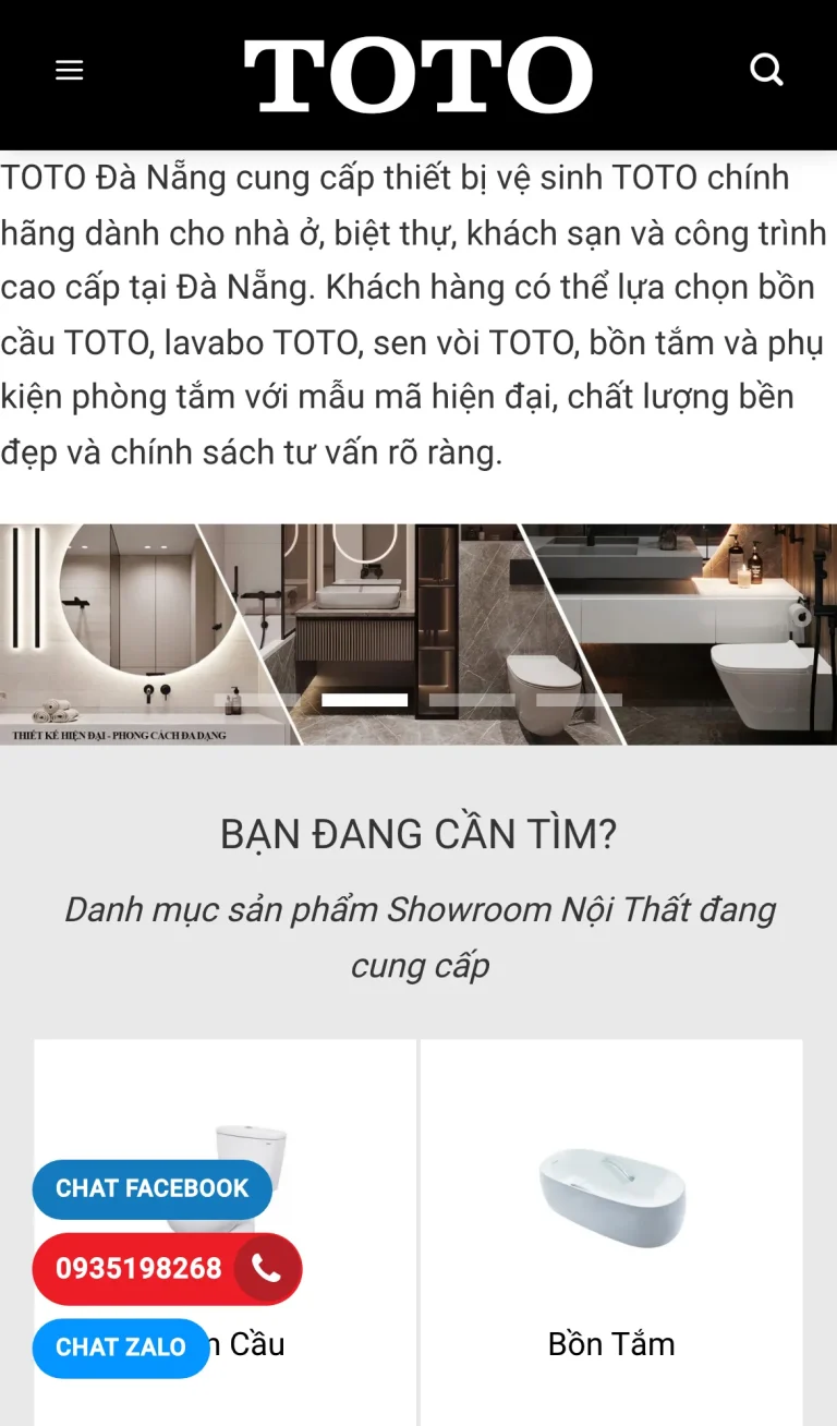 Website TOTO Đà Nẵng – giao diện điện thoại