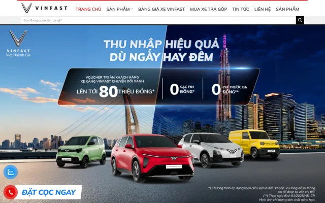 Website VinFast Việt Huỳnh Gia